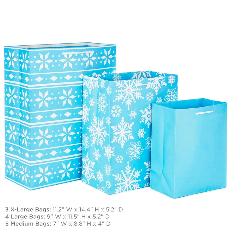 Hallmark Assorted Sizes And Designs 12-Pack Christmas Gift Bags - Image 3