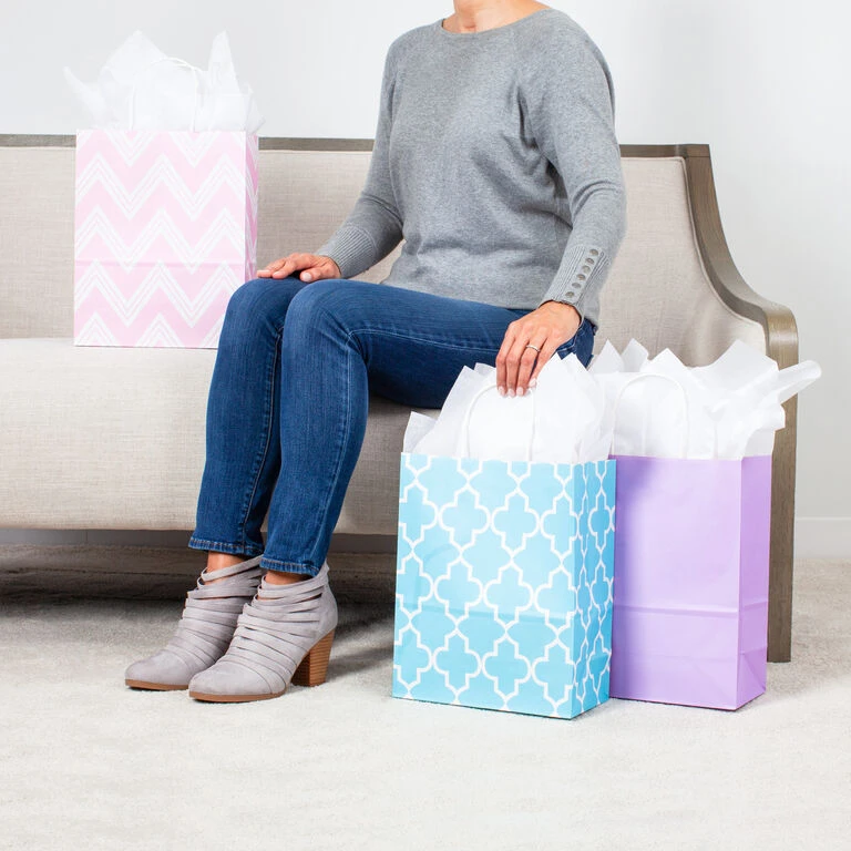 Hallmark 12.5" 12-Pack Assorted Kraft Paper Gift Bags - Image 2