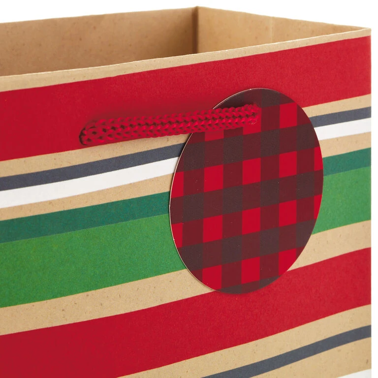 Hallmark Assorted Rustic Designs 8-Pack Small, Medium And Large Christmas Gift Bags - Image 6