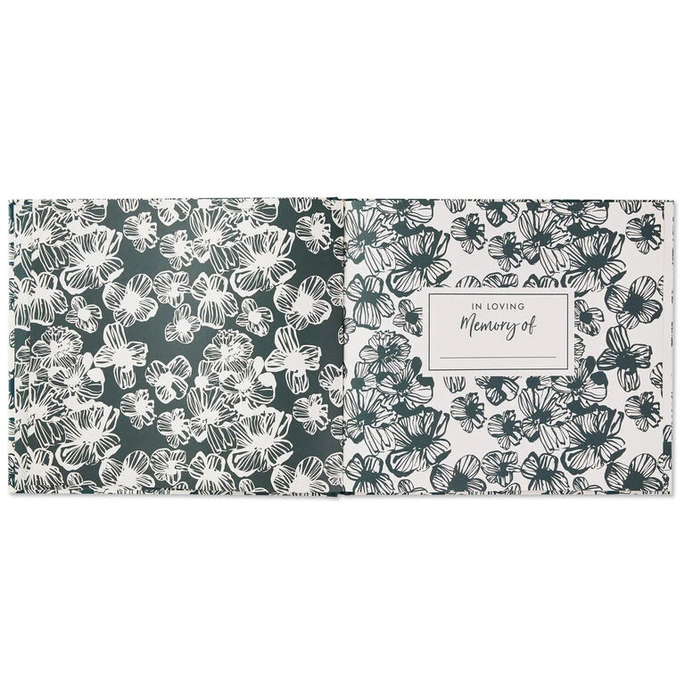 Hallmark In Loving Memory Floral Funeral Guest Book - Image 3