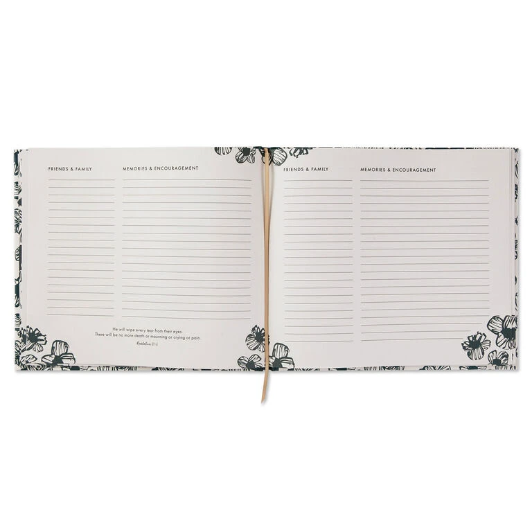 Hallmark In Loving Memory Floral Funeral Guest Book - Image 4