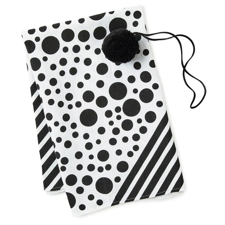 Hallmark 26" Black-and-White Fabric Gift Wrap With Elastic Band - Image 3