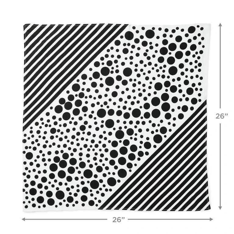 Hallmark 26" Black-and-White Fabric Gift Wrap With Elastic Band - Image 4