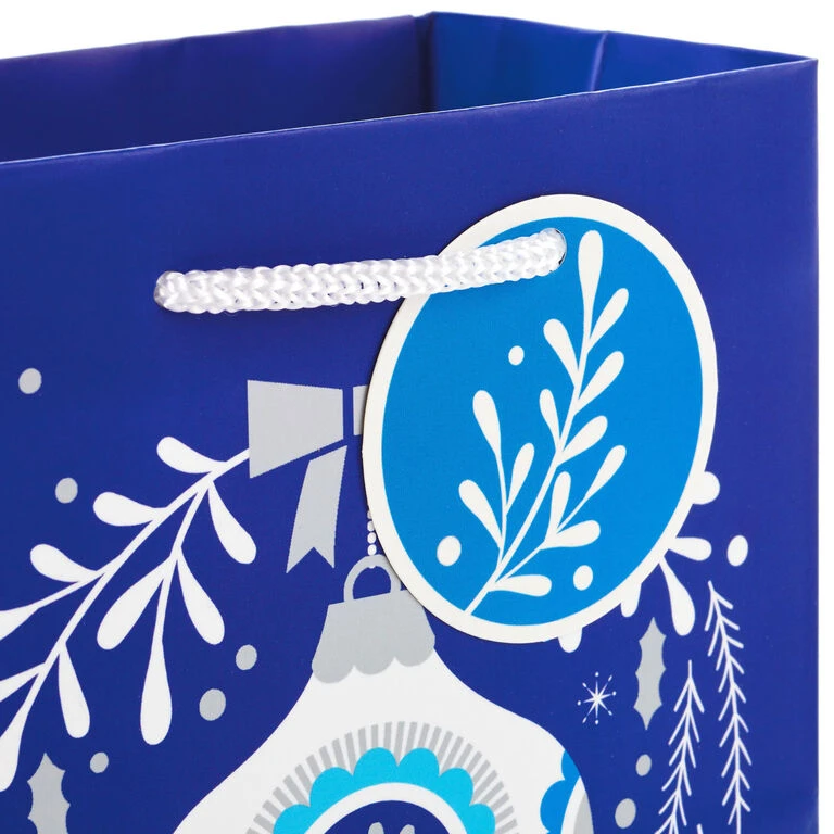 Hallmark Blue And Silver 8-Pack Holiday Gift Bags, Assorted Sizes And Designs - Image 6