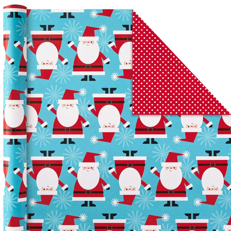 Hallmark Christmas Cheer 4-Pack Reversible Wrapping Paper Assortment, 150 Sq. Ft. - Image 7