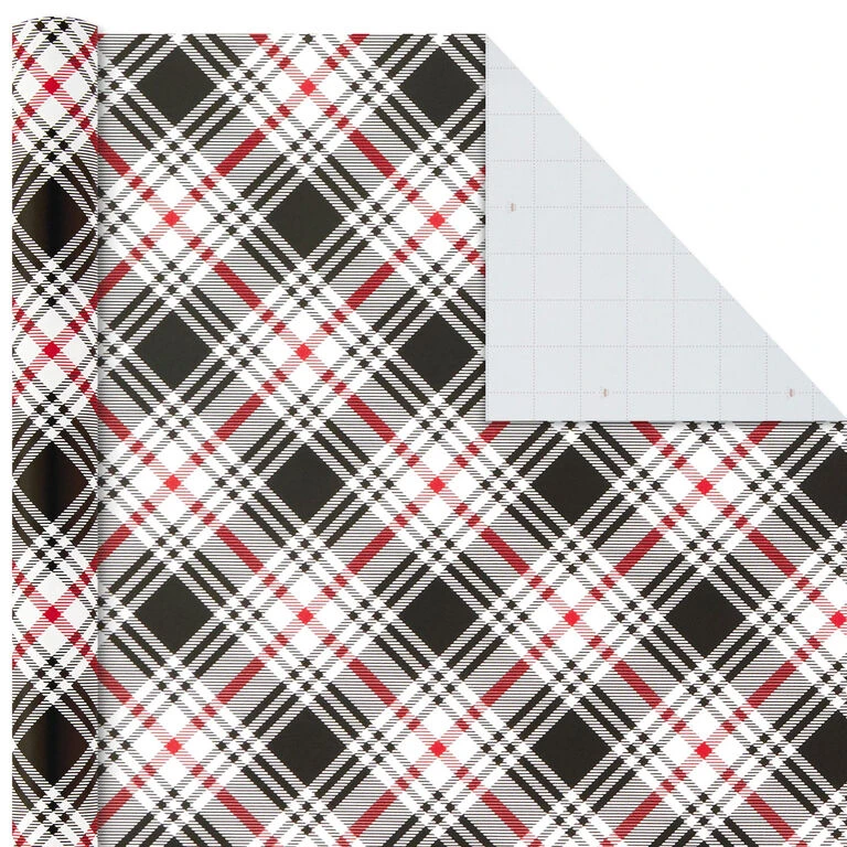 Hallmark Classic Plaids 4-Pack Wrapping Paper Assortment, 120 Sq. Ft. - Image 4