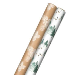 Hallmark Elegant Evergreens 2-Pack Holiday Wrapping Paper, 150 Sq. Ft.