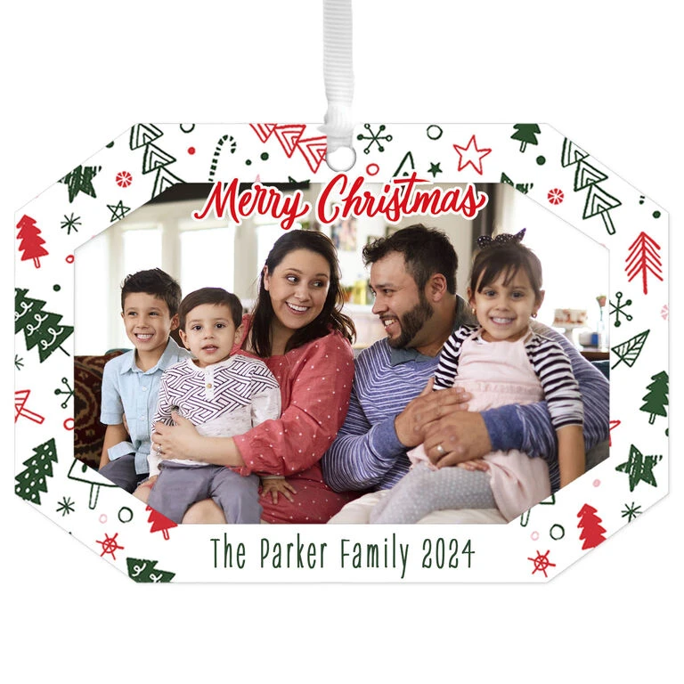 Hallmark Festive Fun Personalized Text And Photo Metal Ornament