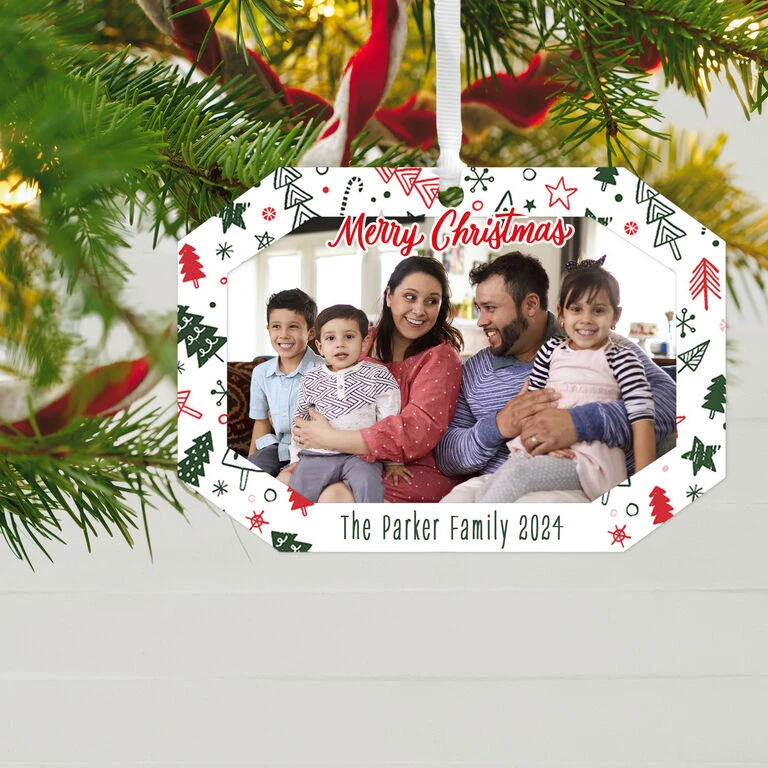 Hallmark Festive Fun Personalized Text And Photo Metal Ornament - Image 2