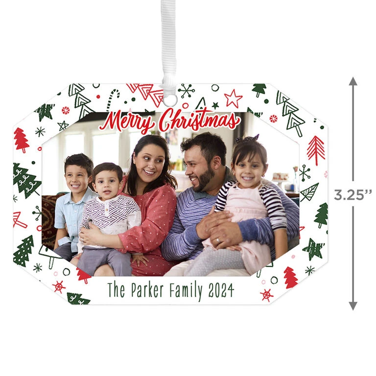 Hallmark Festive Fun Personalized Text And Photo Metal Ornament - Image 3