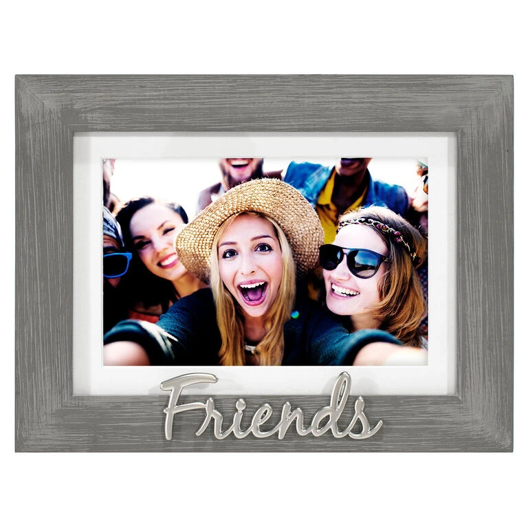 Malden Friends Gray Distressed Wood Picture Frame, 4x6/5x7