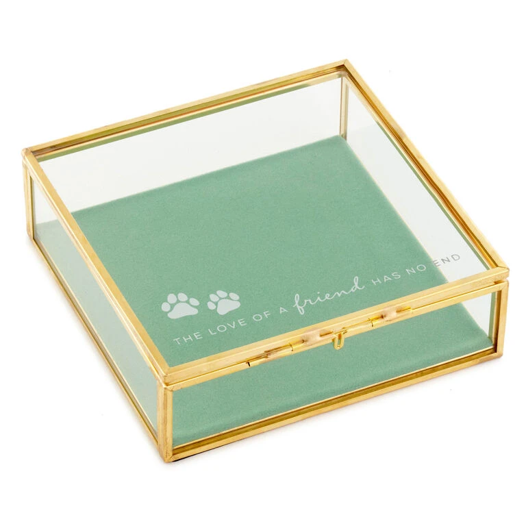 Hallmark The Love Of A Friend Glass Pet Memory Box, 5x5