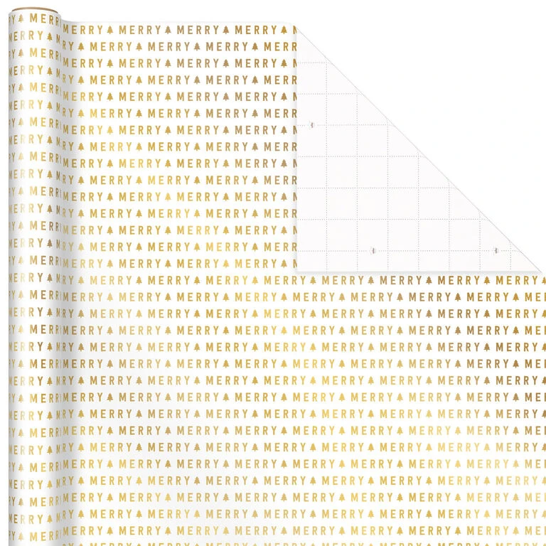 Hallmark Gold And White 6-Pack Holiday Wrapping Paper Assortment, 180 Sq. Ft. - Image 4