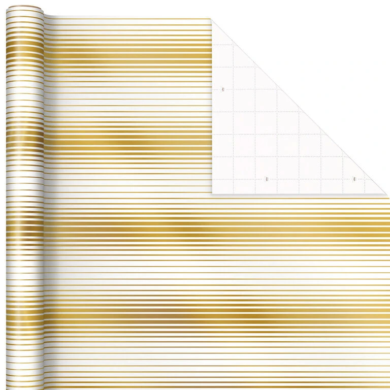 Hallmark Gold And White 6-Pack Holiday Wrapping Paper Assortment, 180 Sq. Ft. - Image 7