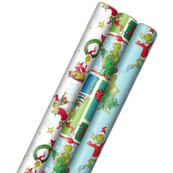 Hallmark Dr. Seussâ„¢ Grinch 3-Pack Christmas Wrapping Paper Assortment, 105 Sq. Ft.