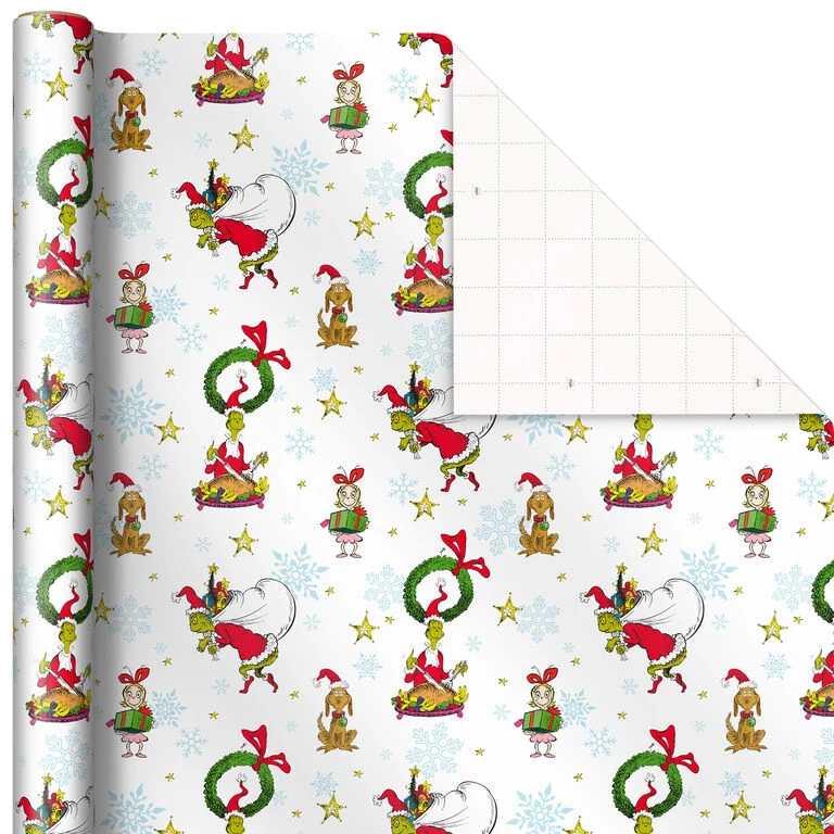 Hallmark Dr. Seuss™ Grinch 3-Pack Christmas Wrapping Paper Assortment, 105 Sq. Ft. - Image 5