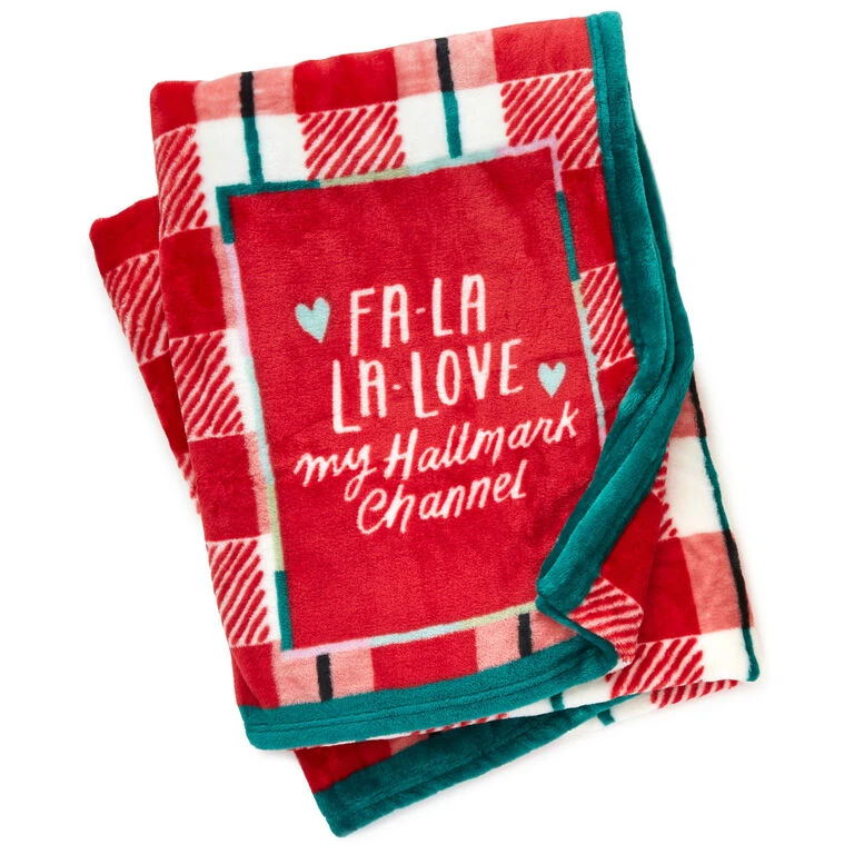 Hallmark Channel Fa-La-La-Love Plaid Blanket, 50x60 - Image 3