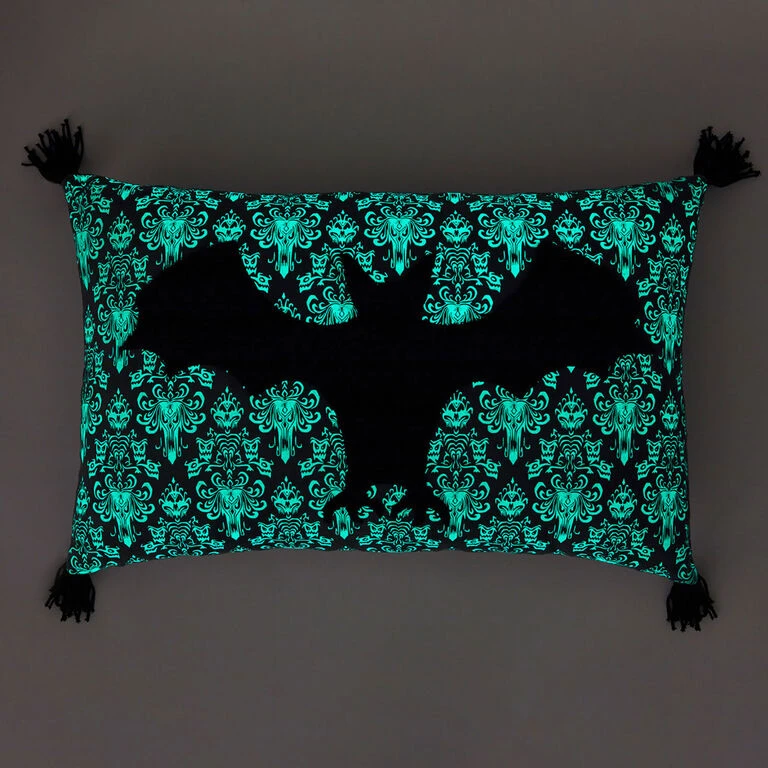 Hallmark Disney The Haunted Mansion Glow-in-the-Dark Bat Pillow, 12x20 - Image 2