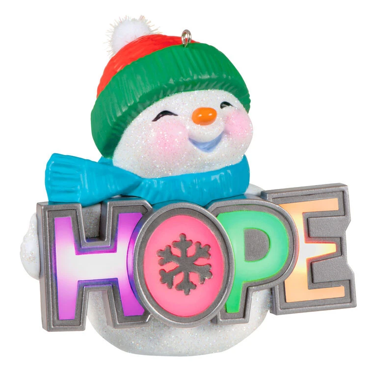 Hallmark Season Of Hope Snowman Ornament With Light