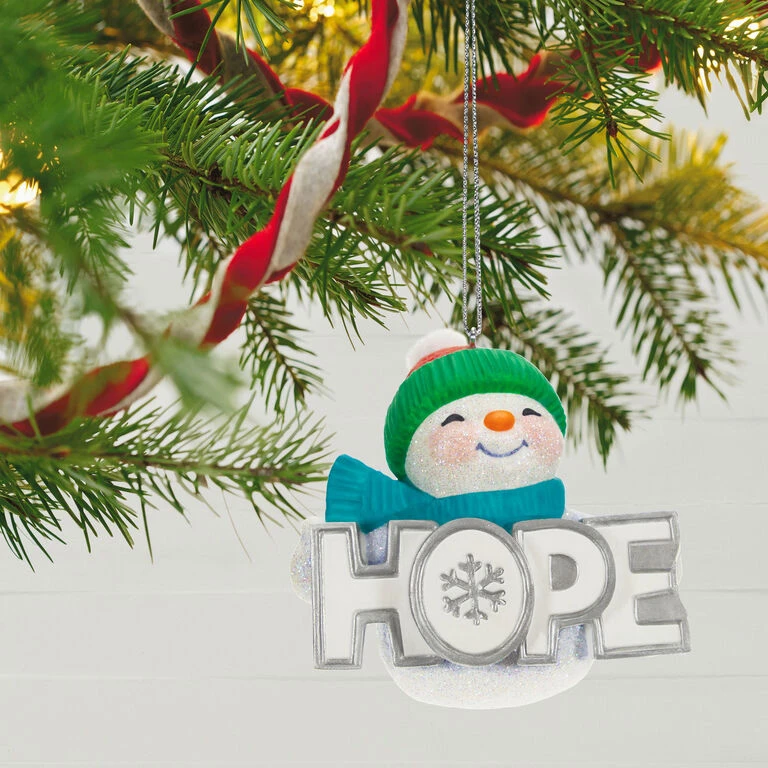 Hallmark Season Of Hope Snowman Ornament With Light - Image 2