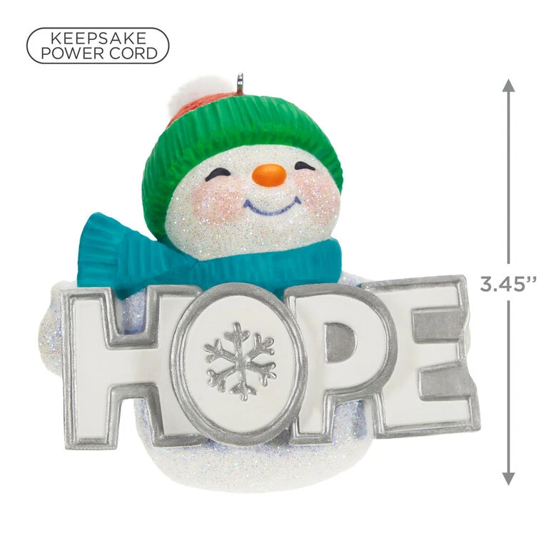Hallmark Season Of Hope Snowman Ornament With Light - Image 3