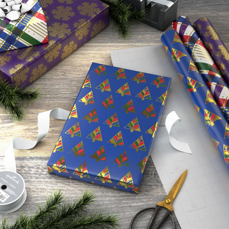 Hallmark Jewel Tones Assorted 3-Pack Christmas Wrapping Paper, 120 Sq. Ft. - Image 2