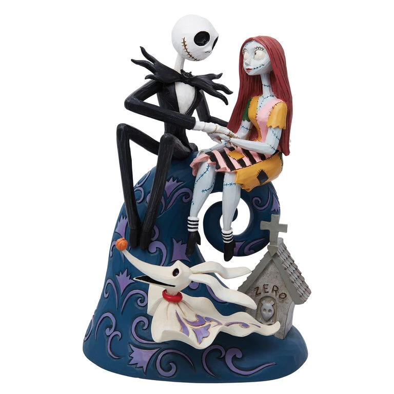 Enesco Jim Shore The Nightmare Before Christmas Jack And Sally On Hill Figurine, 8"