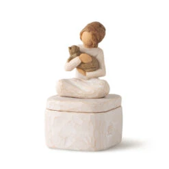 Willow Tree Kindness Girl With Cat Figurine Keepsake Box