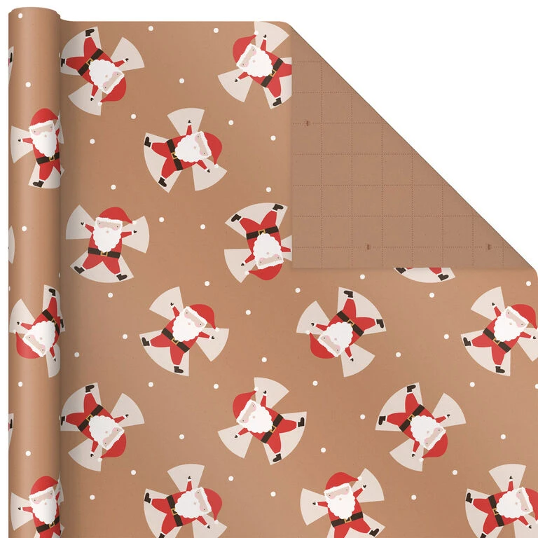Hallmark Kraft Assorted 4-Pack Christmas Wrapping Paper, 88 Sq. Ft. - Image 3