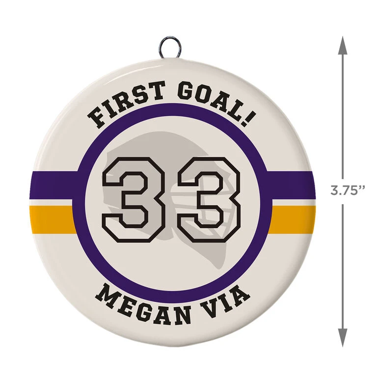 Lacrosse Ceramic Circle Personalized Ornament - Image 3