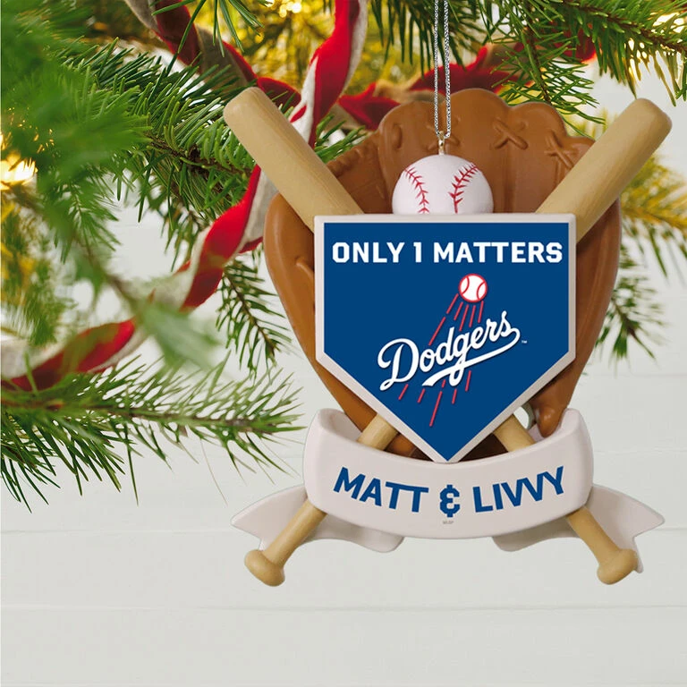 MLB Baseball Personalized Ornament, Dodgers™ - Image 2
