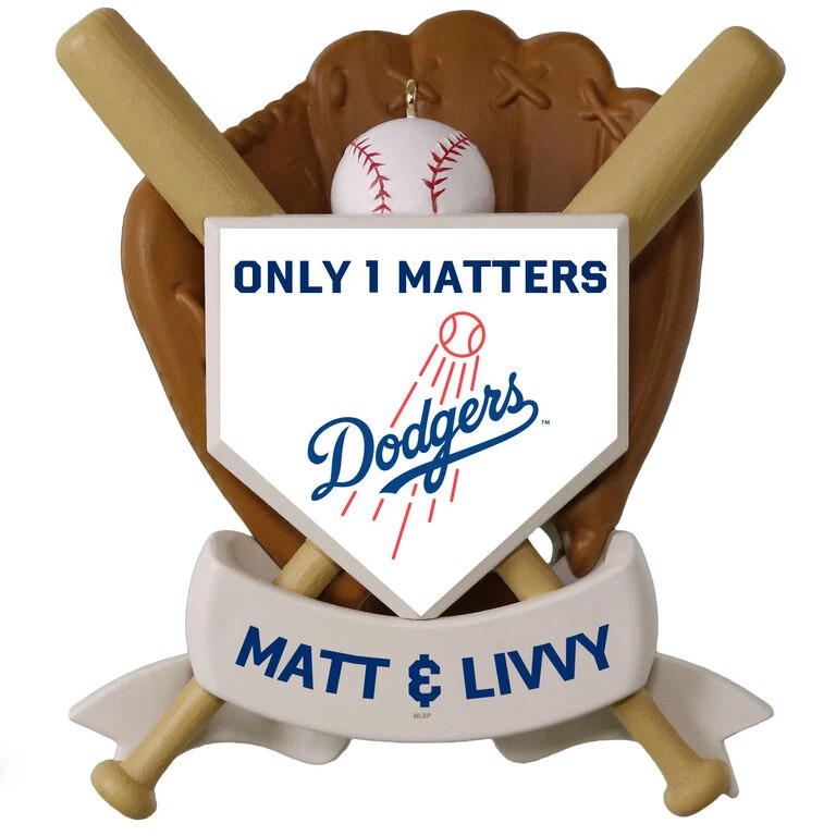 MLB Baseball Personalized Ornament, Dodgers™ - Image 3