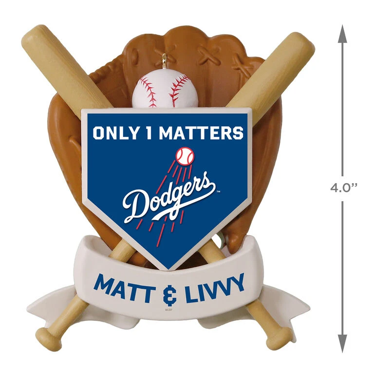 MLB Baseball Personalized Ornament, Dodgers™ - Image 4