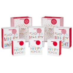 Hallmark Merry And Bright 8-Pack Christmas Gift Bags, Assorted Sizes And Designs