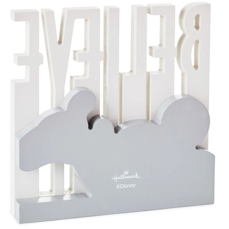 Hallmark Disney Mickey Mouse Believe Wood Quote Sign, 6x6 - Image 2