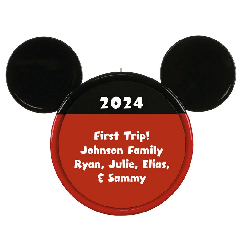 Hallmark Disney Mickey Mouse Ears Silhouette Text Personalized Ornament