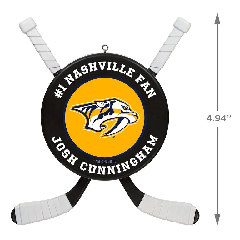 NHL Hockey Personalized Ornament, Nashville Predators® - Image 3