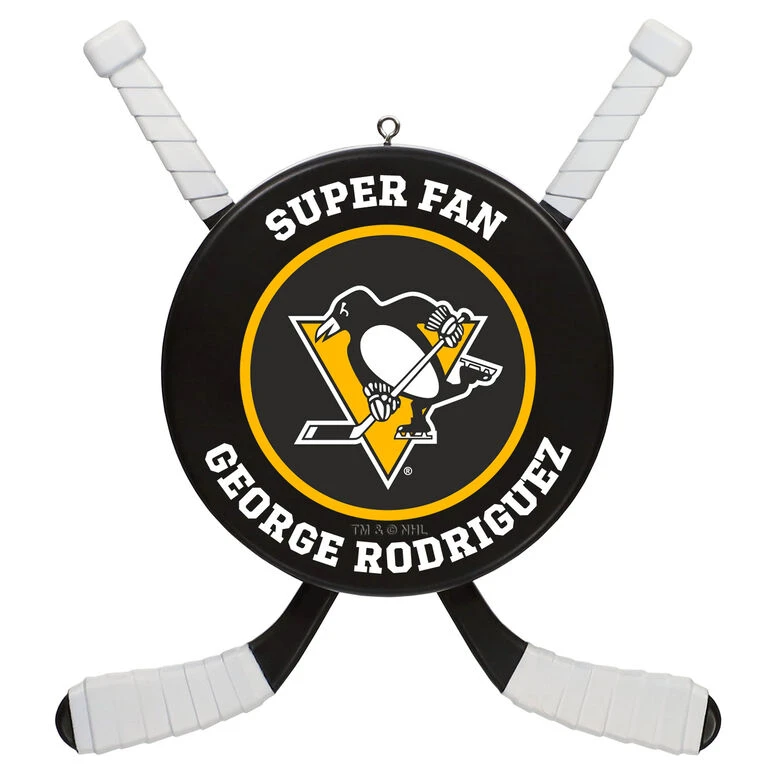 NHL Hockey Personalized Ornament, Pittsburgh Penguins®