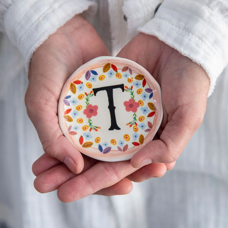 Natural Life Initial Trinket Dish, T - Image 2