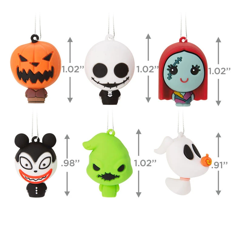Mini Disney Tim Burton's The Nightmare Before Christmas Shatterproof Hallmark Ornaments, Set Of 6 - Image 3