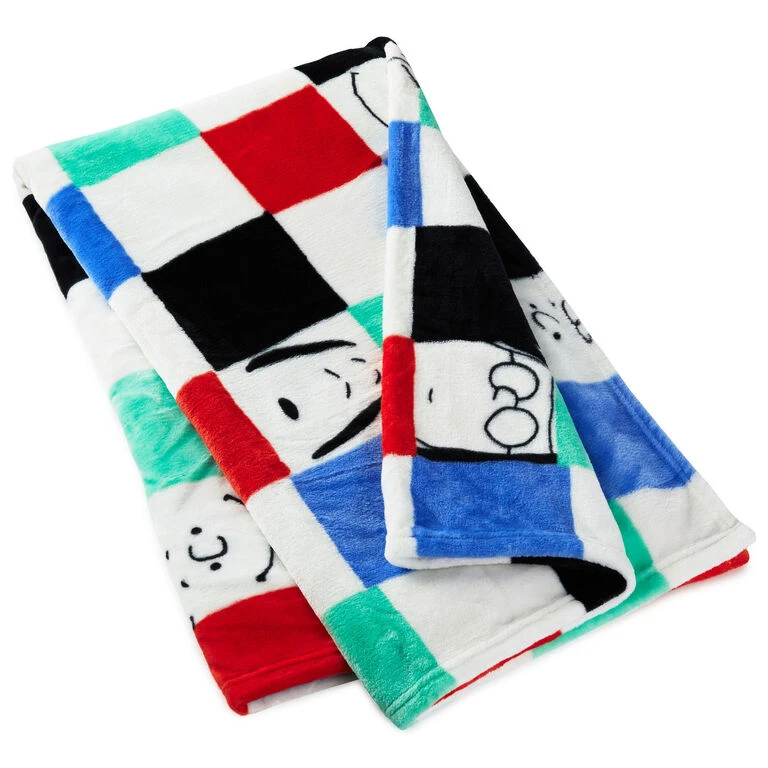 Hallmark Peanuts® Gang Checkered Throw Blanket, 50x60 - Image 2