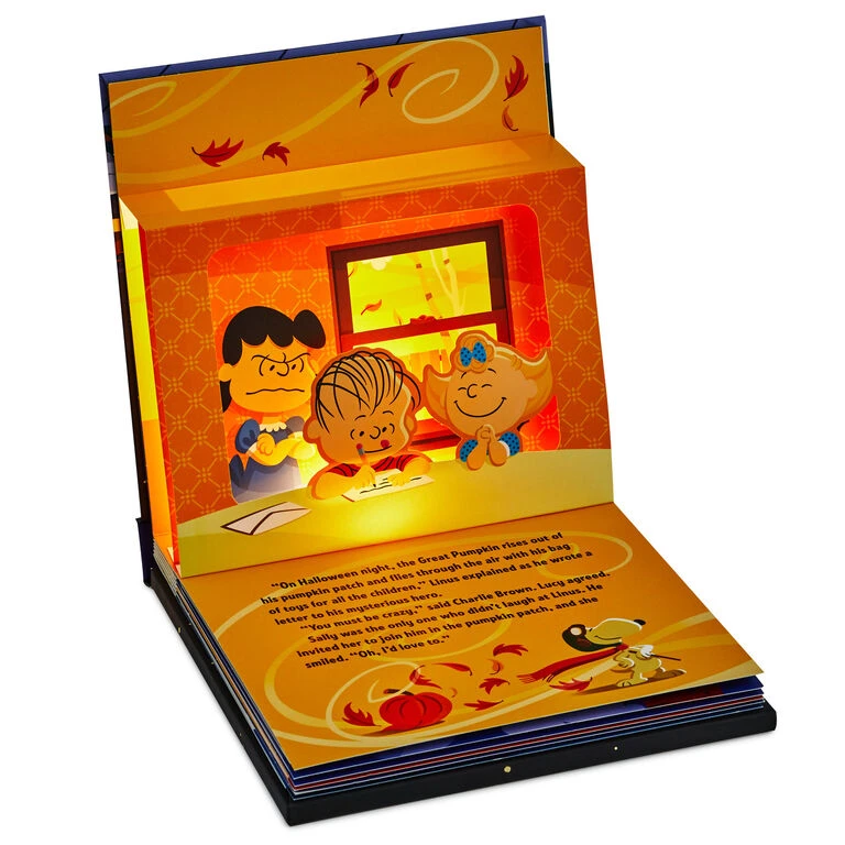 Hallmark Peanuts® It's The Great Pumpkin, Charlie Brown Lighted Pop-Up Book - Image 4