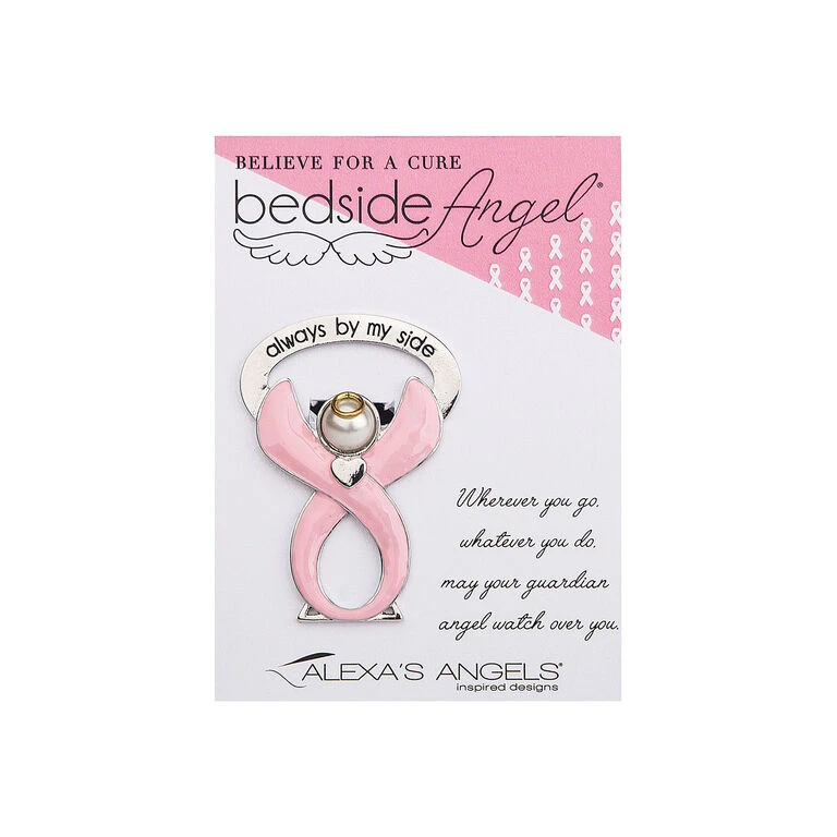 Roman Pink Ribbon Always By My Side Bedside Angel, 2.5" - Image 2
