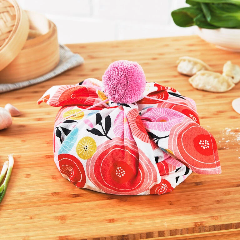 Hallmark 26" Modern Floral Fabric Gift Wrap With Elastic Band - Image 2