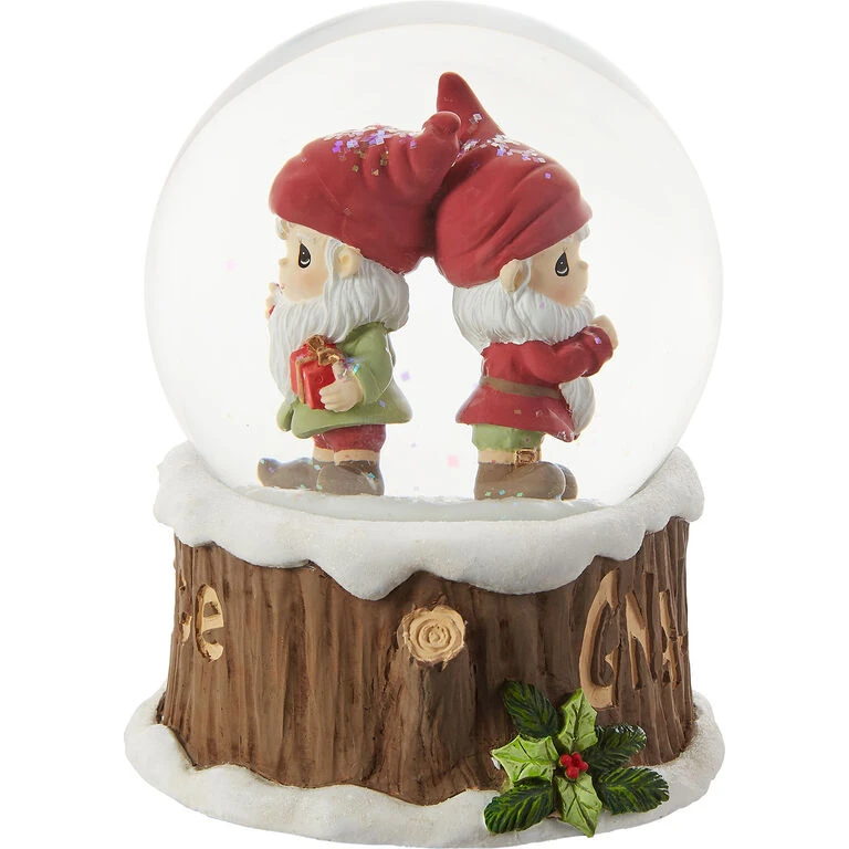 Precious Moments Gnaughty Or Gnice Gnomes Musical Snow Globe, 5.5" - Image 3