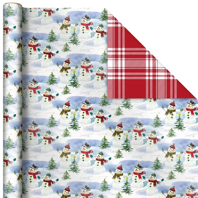 Hallmark Christmas Classics 3-Pack Reversible Wrapping Paper Assortment, 120 Sq. Ft. - Image 6