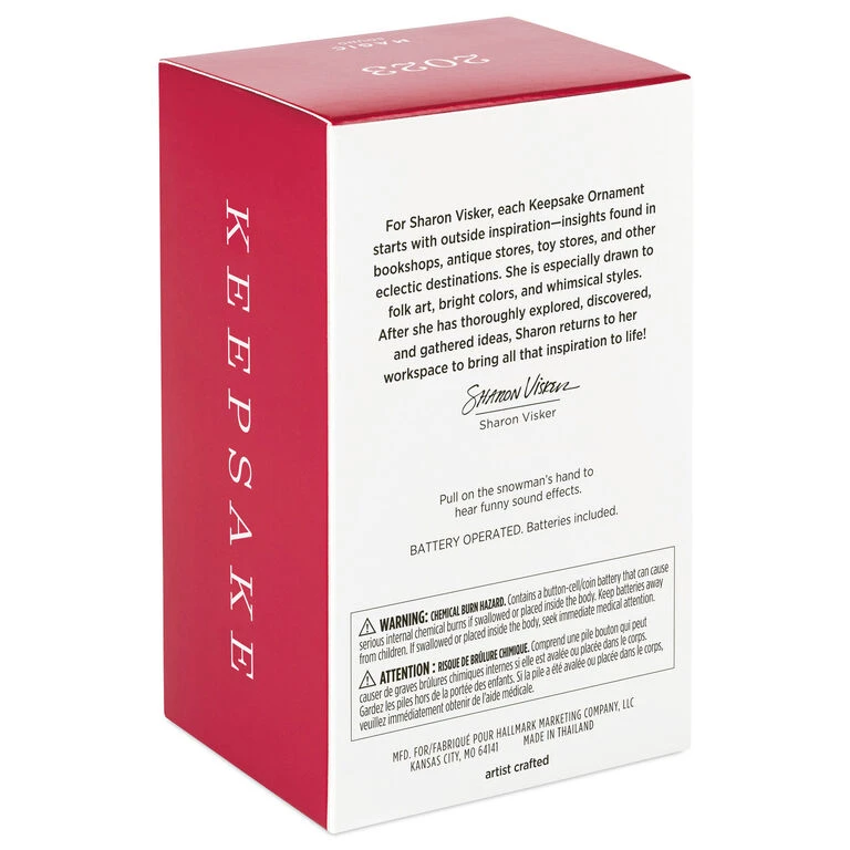 Hallmark Pull My Finger Snowman Ornament With Sound - Image 5