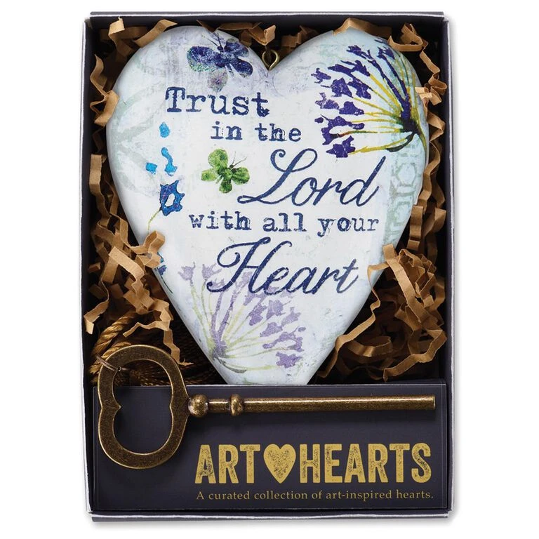 Trust In The Lord Art Heart Sculpture, 4" - Image 4