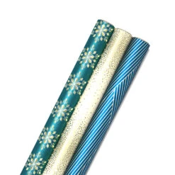 Hallmark Winter Glow 3-Pack Christmas Wrapping Paper Assortment, 80 Sq. Ft.